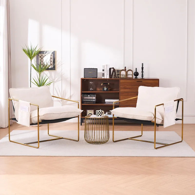 Sillón decorativo con estructura de metal (Juego de 2)