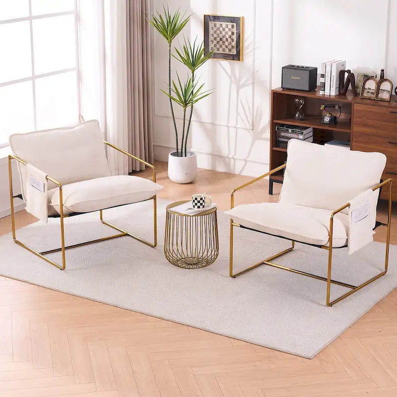 Sillón decorativo con estructura de metal (Juego de 2)