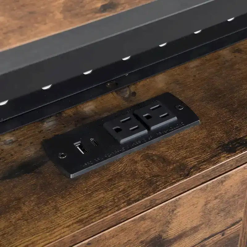 Base de cama metálica tamaño King con cabecera de madera y luces LED