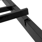 Base de cama metálica tamaño King con cabecera de madera y luces LED