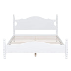 Cama tipo plataforma de madera de pino con cabecero