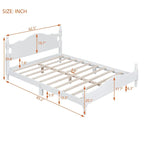 Cama tipo plataforma de madera de pino con cabecero