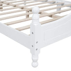 Cama tipo plataforma de madera de pino con cabecero