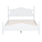 Cama tipo plataforma de madera de pino con cabecero