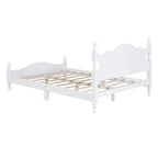 Cama tipo plataforma de madera de pino con cabecero
