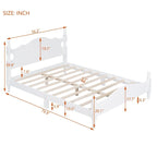 Cama tipo plataforma de madera de pino con cabecero