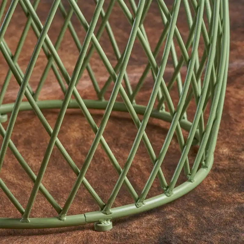 Mesa auxiliar redonda de hierro de 19 pulgadas con diseño de celosía