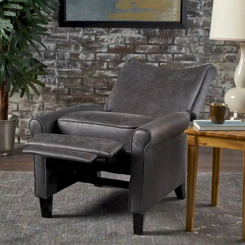 Sillón reclinable tradicional de microfibra
