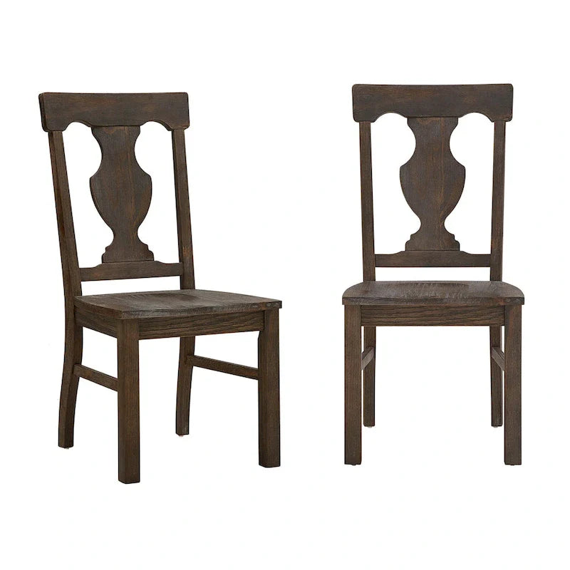 Sillas de comedor de madera con respaldo tipo lira (juego de 2)