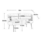 Sillón decorativo tapizado en terciopelo con patas de metal