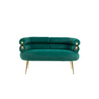 Sillón decorativo tapizado en terciopelo con patas de metal
