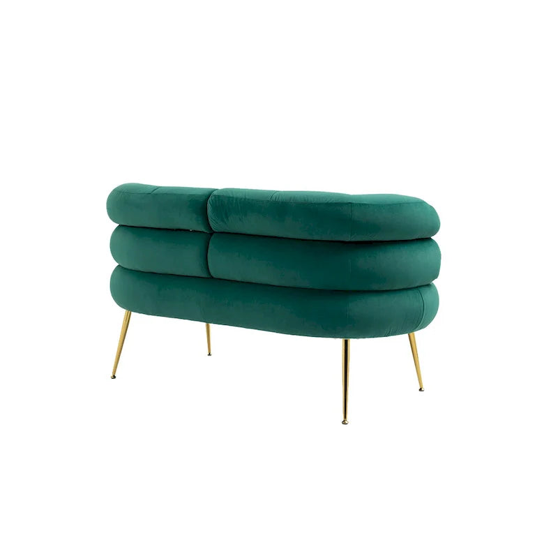 Sillón decorativo tapizado en terciopelo con patas de metal