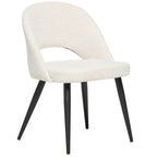 Silla de comedor francesa tapizada en bouclé, estilo moderno de mediados de siglo