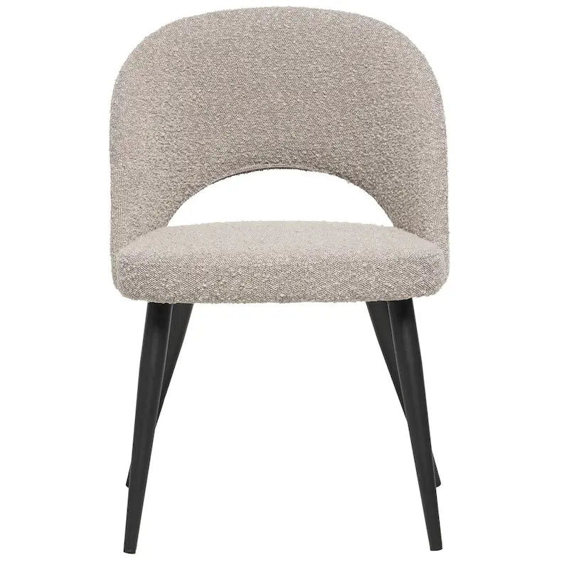 Silla de comedor francesa tapizada en bouclé, estilo moderno de mediados de siglo