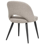 Silla de comedor francesa tapizada en bouclé, estilo moderno de mediados de siglo