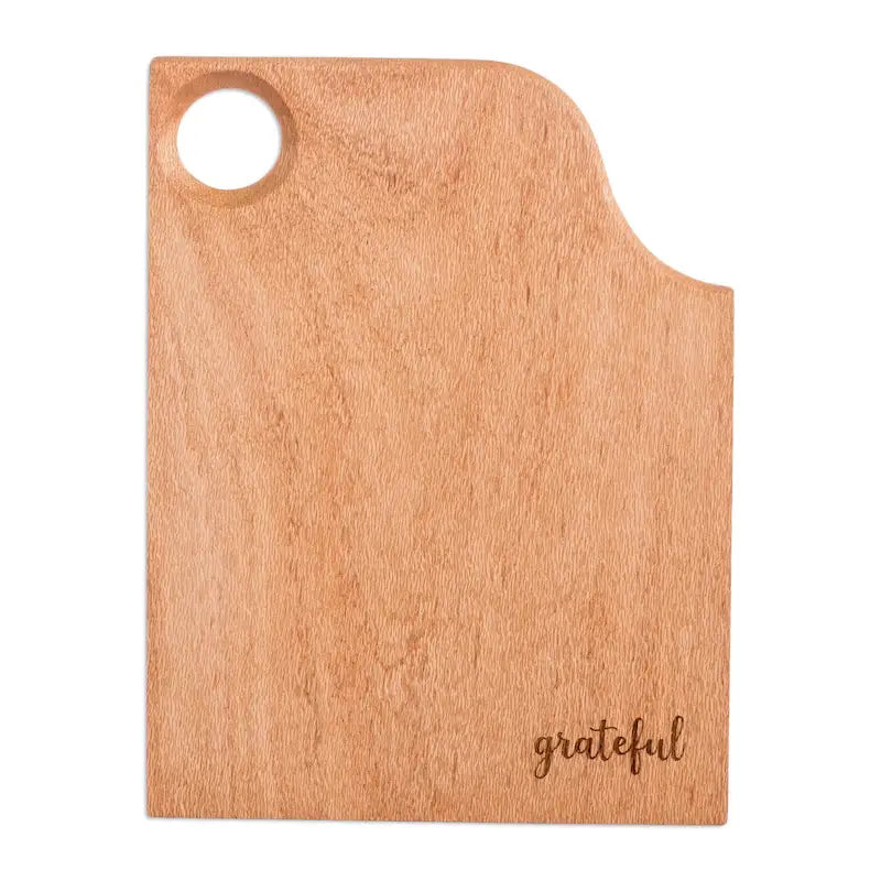 Tabla de cortar artesanal de madera de roble
