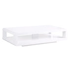 Mesa de centro moderna de alto brillo, color blanco, estilo europeo, de 48 pulgadas