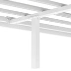 Estructura de cama plataforma King Size de metal blanco con dosel