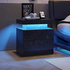 Mesita de Noche de 2 Cajones con Luces LED