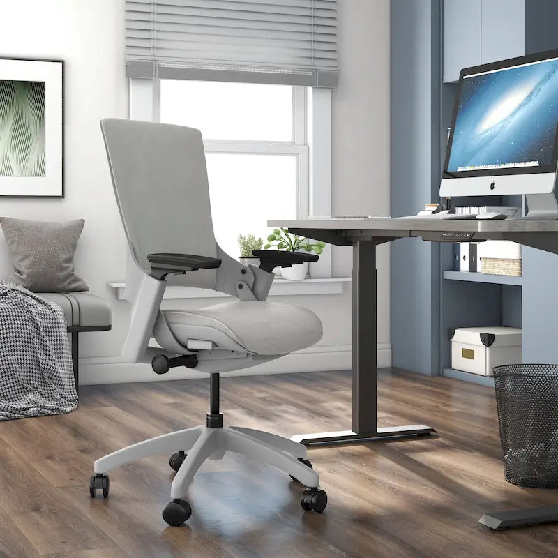 Silla de oficina ergonómica ajustable en altura – Tela gris