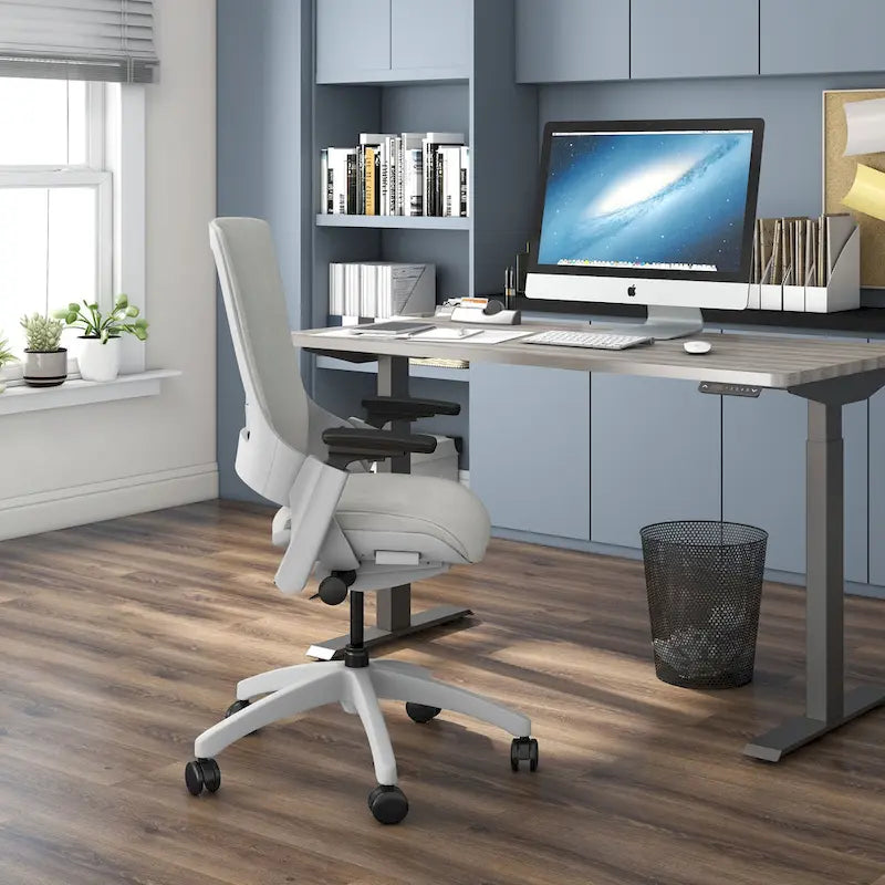 Silla de oficina ergonómica ajustable en altura – Tela gris