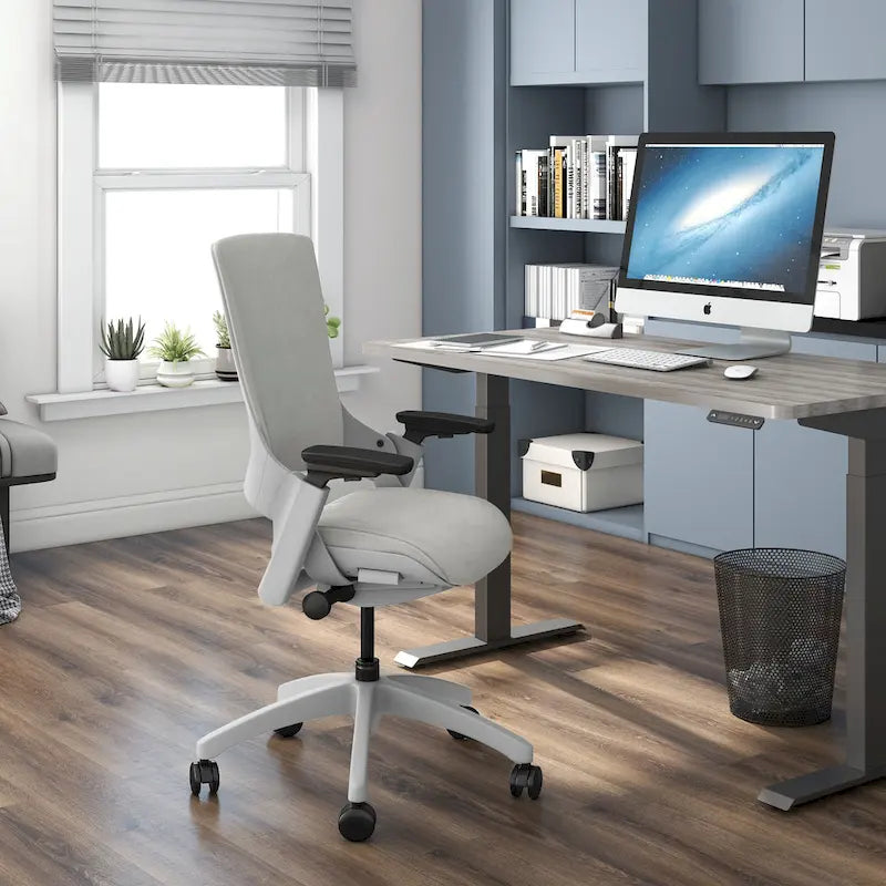 Silla de oficina ergonómica ajustable en altura – Tela gris