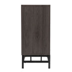 Mueble de TV con Chimenea Eléctrica de Madera Gris Contemporáneo