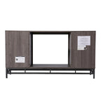 Mueble de TV con Chimenea Eléctrica de Madera Gris Contemporáneo