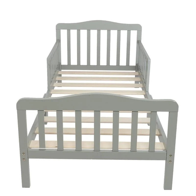 Cama de madera para niños pequeños con barandillas de seguridad