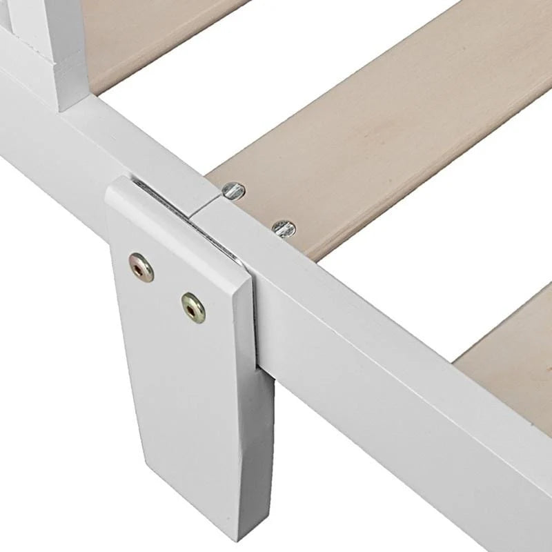 Cama de madera para niños pequeños con barandillas de seguridad