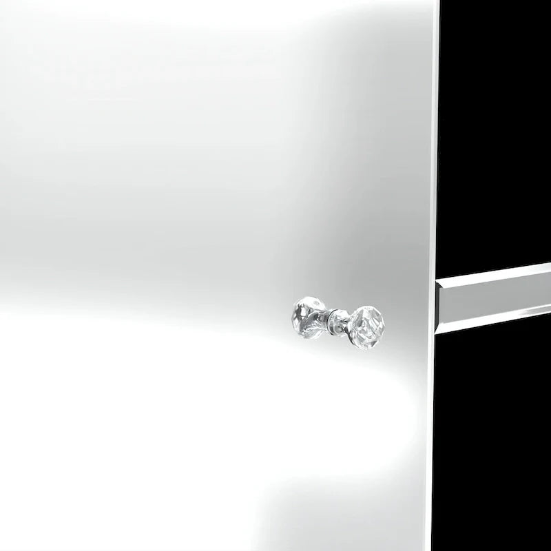 Mueble de TV de 59 pulgadas con espejo, incrustaciones de diamante triturado y gabinetes de almacenamiento