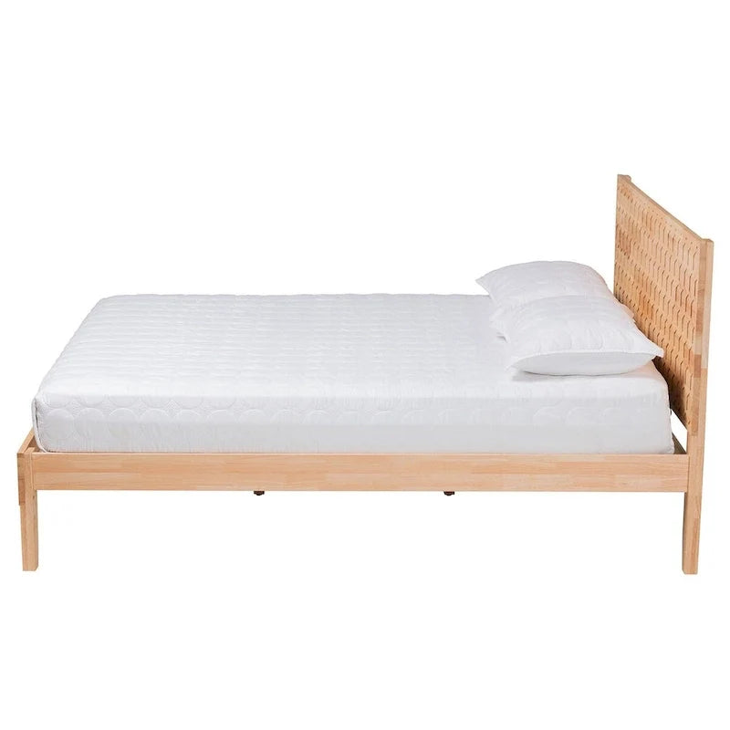 Cama Plataforma Colmena Tallada – Madera Natural