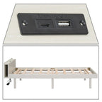 Estructura de cama de plataforma de madera tamaño Twin con puerto de carga USB