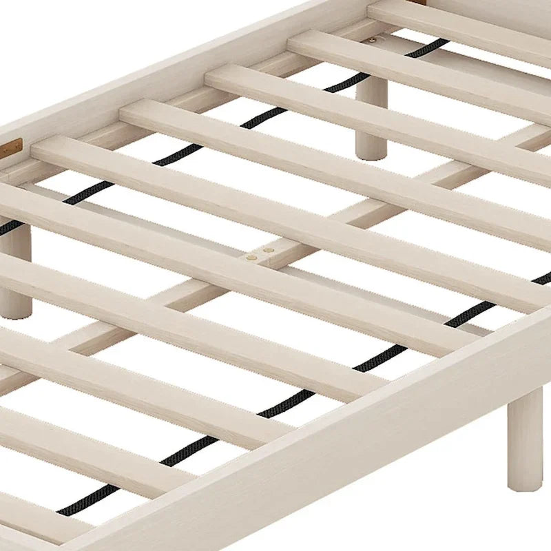 Estructura de cama de plataforma de madera tamaño Twin con puerto de carga USB