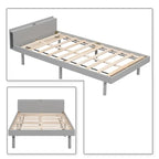 Estructura de cama de plataforma de madera tamaño Twin con puerto de carga USB