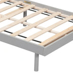Estructura de cama de plataforma de madera tamaño Twin con puerto de carga USB