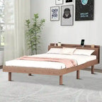 Estructura de cama de plataforma de madera tamaño Twin con puerto de carga USB