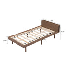 Estructura de cama de plataforma de madera tamaño Twin con puerto de carga USB