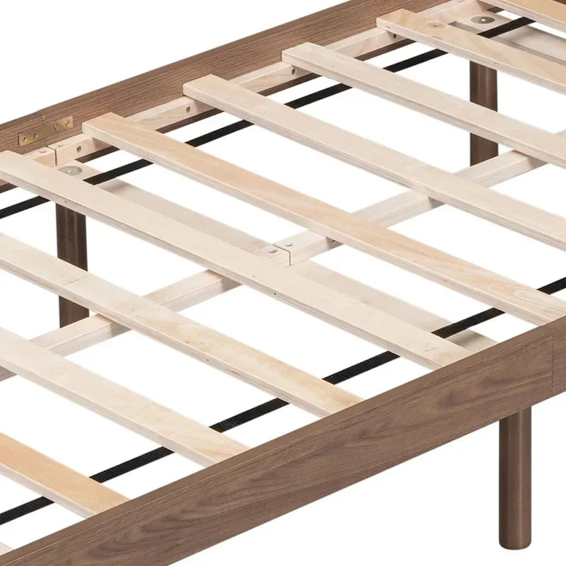 Estructura de cama de plataforma de madera tamaño Twin con puerto de carga USB