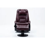 Sillón reclinable giratorio de cuero de grano superior con otomana