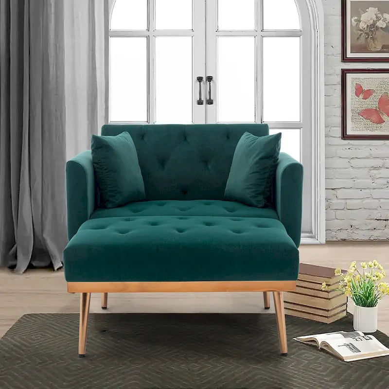 Sillón individual tipo barril con acolchado de espuma y tapicería de terciopelo