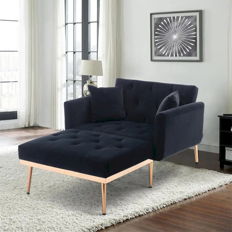 Sillón individual tipo barril con acolchado de espuma y tapicería de terciopelo