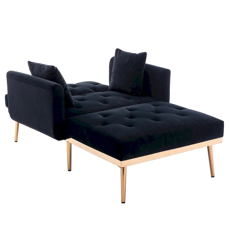 Sillón individual tipo barril con acolchado de espuma y tapicería de terciopelo