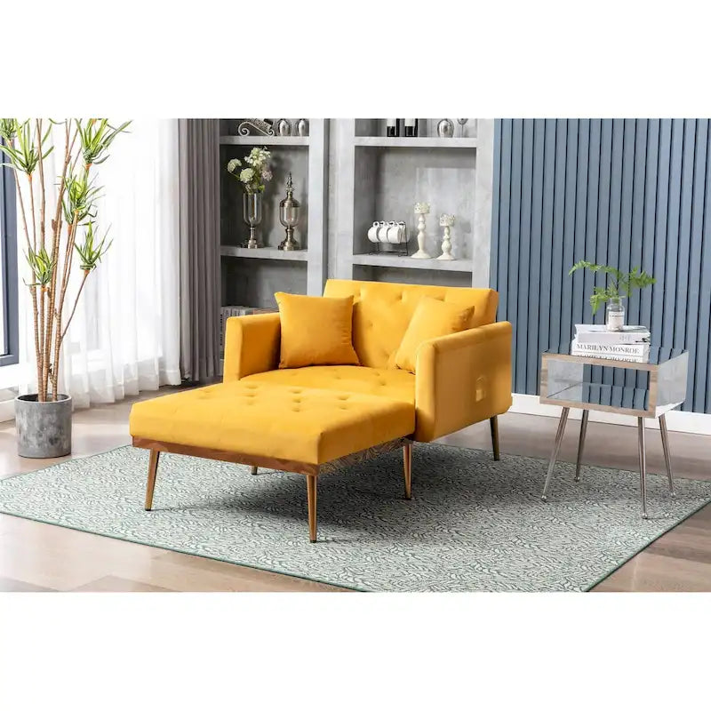 Sillón individual tipo barril con acolchado de espuma y tapicería de terciopelo