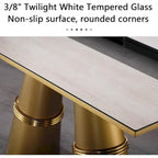 Mesa consola rectangular de vidrio de 60 pulgadas con base de metal