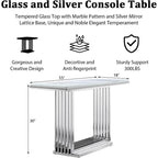 Mesa consola rectangular de vidrio de 60 pulgadas con base de metal