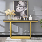 Mesa consola rectangular de vidrio de 60 pulgadas con base de metal