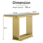 Mesa consola rectangular de vidrio de 60 pulgadas con base de metal