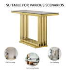 Mesa consola rectangular de vidrio de 60 pulgadas con base de metal