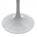 Mesa de comedor redonda con tablero de resina y pedestal de acero blanco